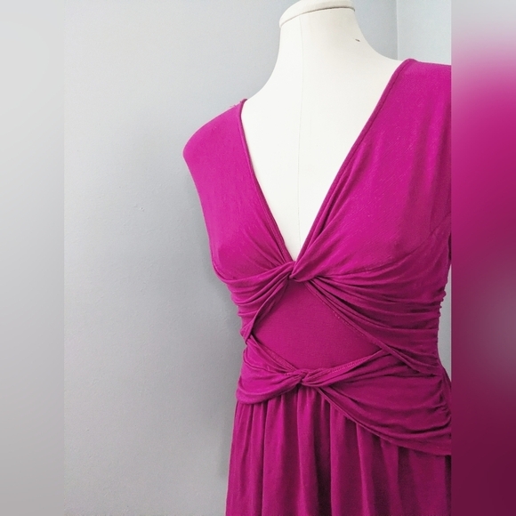 Anthropologie Ric Rac Womens Sleeveless Top Ruched Pink Rayon Spandex Small - Picture 2 of 5